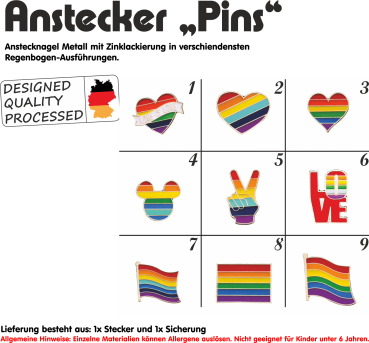 Regenbogen Rainbow Anstecknadel / Anstecker / PIN